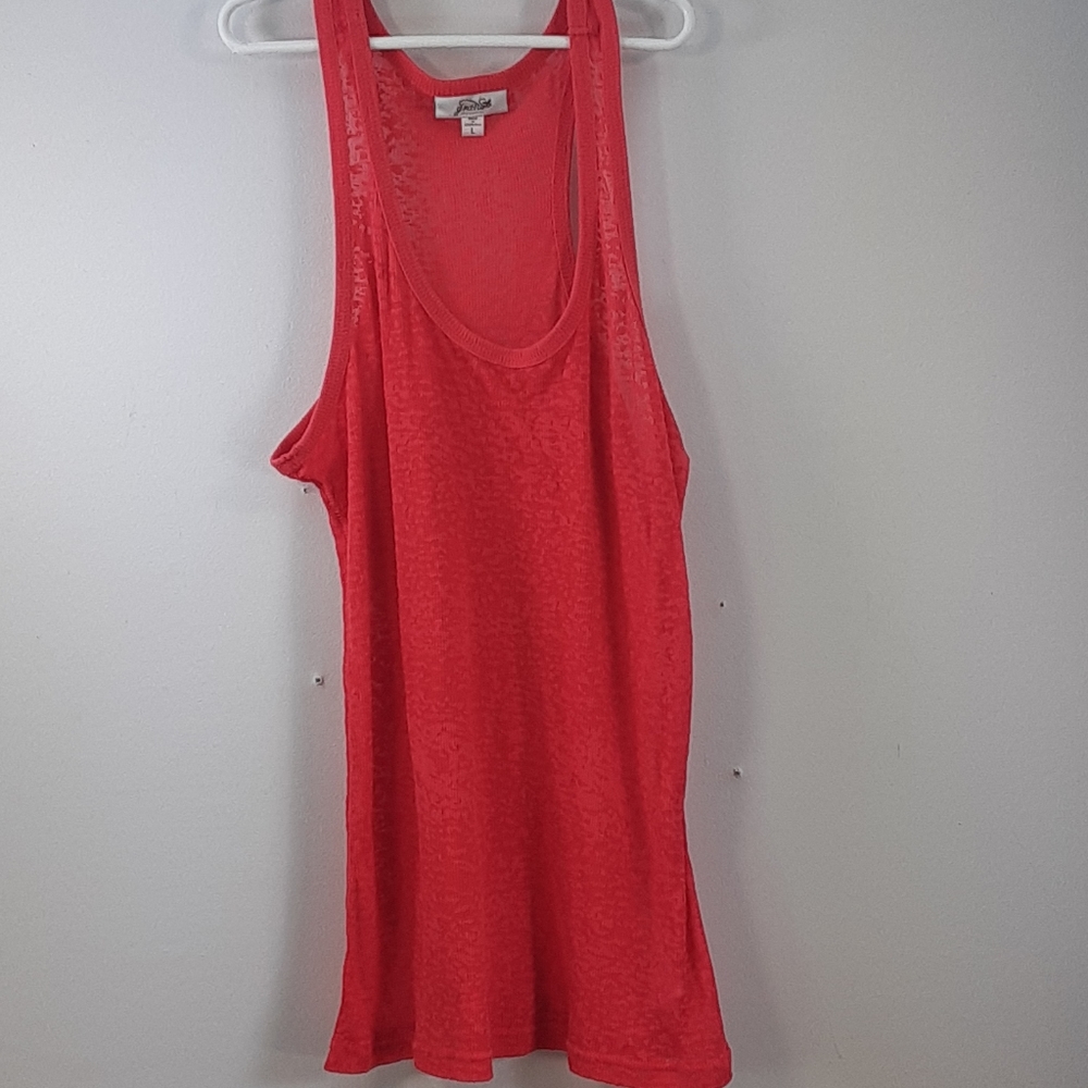 GRANE SEMI SHEER SCOOP NECK TANK TOP SIZE LARGE